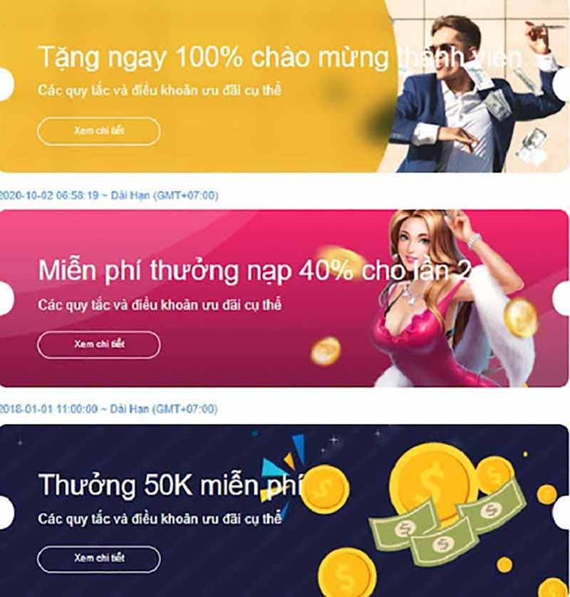 Tổng hợp những chương trình tại nhà cái