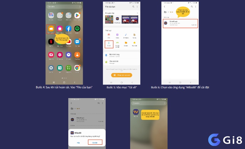 Chỉ với vài bước đơn giản bạn đã có thể cài đặt ứng dụng Wibo88