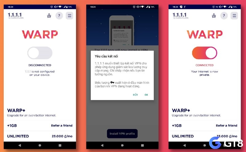 Tải và cài đặt ứng dụng VPN với Cloudflare 1.1.1.1